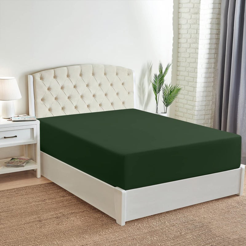 ميلاني ملاءة Mellanni ذات جيب عميق للغاية - ملاءات سرير من مجموعة Iconic مع جيب عميق يصل إلى 21 بوصة - ناعمة وباردة - مقاومة للبهتان والبقع - قطعة واحدة (أخضر زمردي كامل) - Image 2